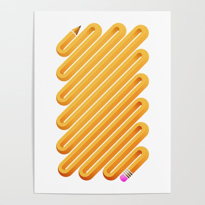 Curved Pencil Poster