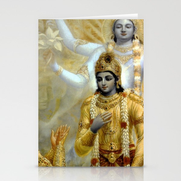 Lord Krishna Hindu Poster Yoga Buddhism Meditation Orient Stationery Cards