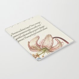 Vintage Calligraphic poster flowers and frog Notebook