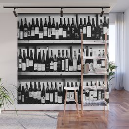 Wine Bottles in Black And White #decor #society6 #buyart Wall Mural