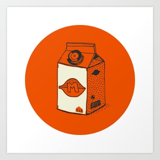 daily foods: milk Art Print