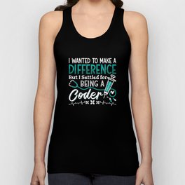 Medical Coder Being A Coder ICD Coding Programmer Unisex Tank Top