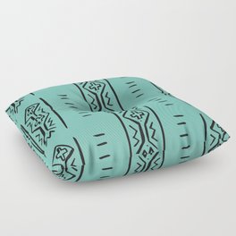 Mercy Mud Cloth Teal and Black  Floor Pillow