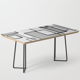 Piet Composition - Mid-Century Modern Minimalist Geometric Abstract in Gray Coffee Table