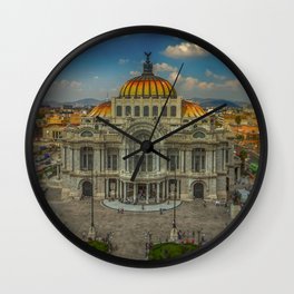 Mexico Photography - Beautiful Palace In Down Town Mexico City Wall Clock