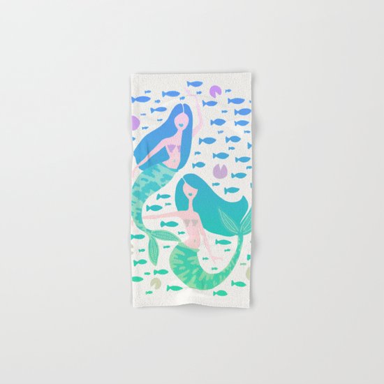 Koi Mermaids – Turquoise Ombré Palette Hand & Bath Towel