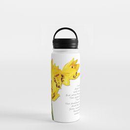 Yellow Orchid Flowers Art - Remember These Things Water Bottle