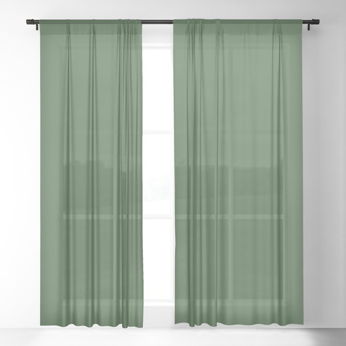 Kiss Of Spring Green Coordinating Solid Sheer Curtain By