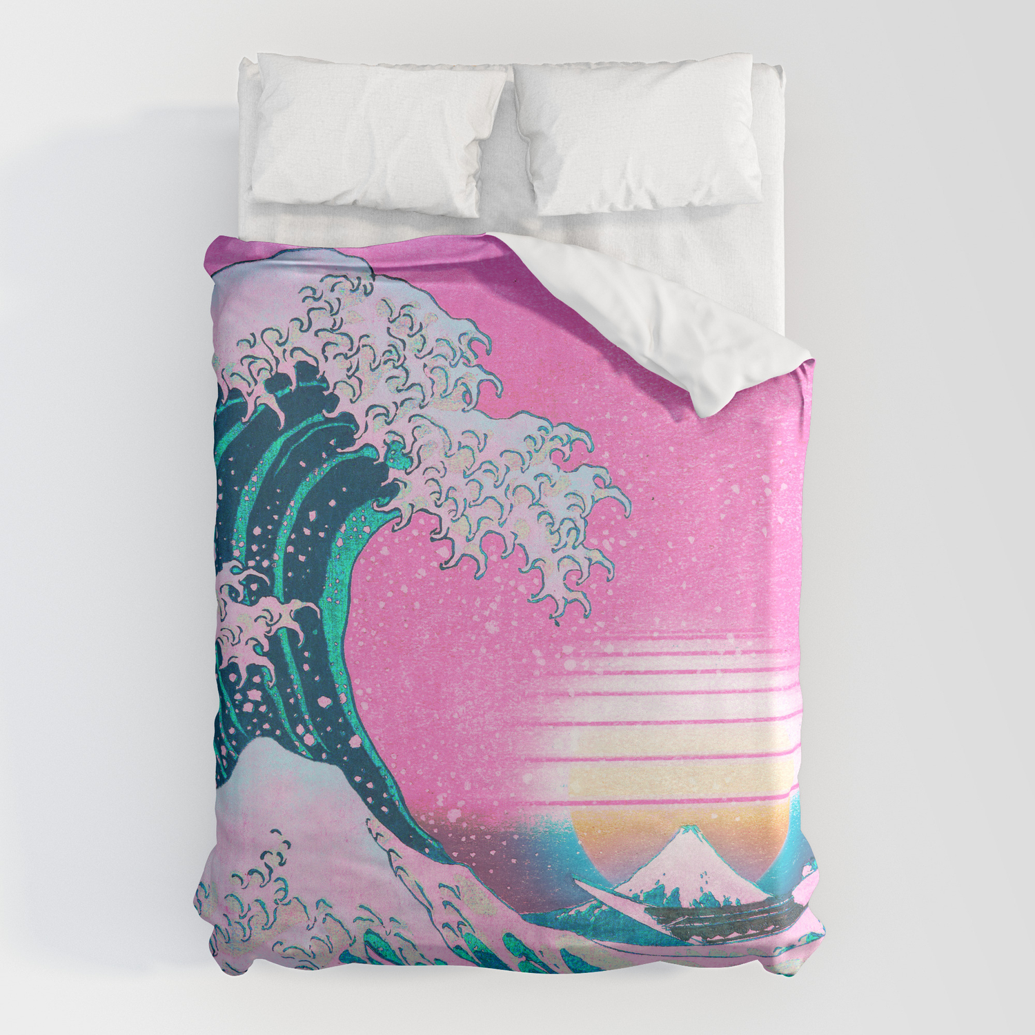 Hyl Gigbzboeam Enjoy free shipping & browse our great selection of duvet cover sets, soft comforter covers, colorful bed covers and more! https society6 com product vaporwave aesthetic great wave off kanagawa duvet cover