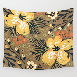 flowers and leaves pattern Wall Tapestry