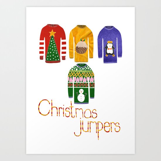 Christmas jumpers Art Print