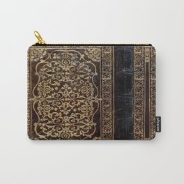 Gilded Leather Tome Carry-All Pouch