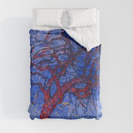 Evening Red Tree (1908-10) by Piet Mondrian Duvet Cover