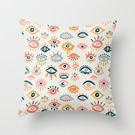 Mystic Eyes – Primary Palette Throw Pillow
