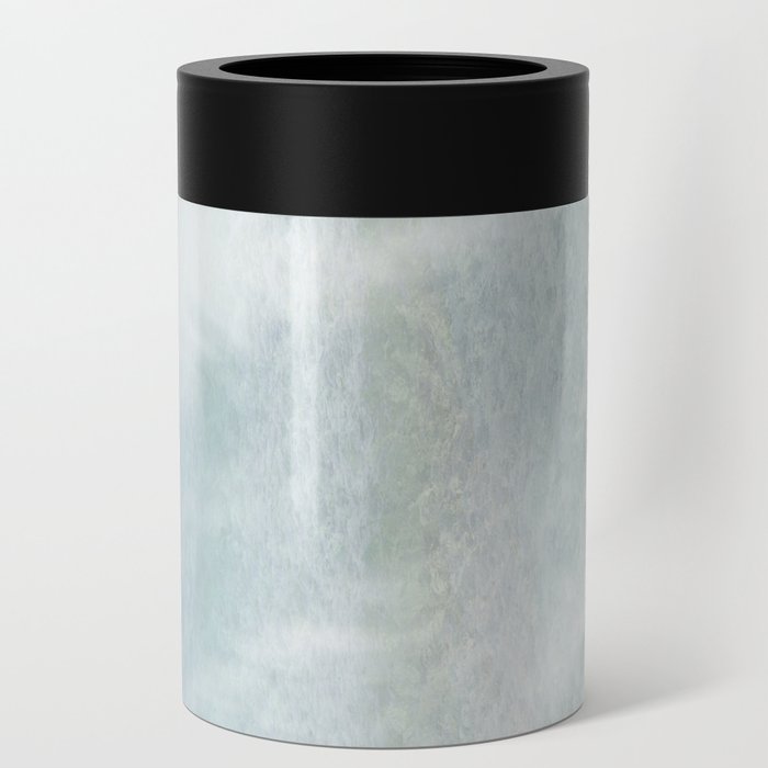 silver blue gray shimmering tropical palm Can Cooler