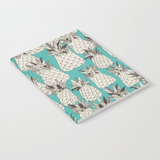 pineapple turquoise sea Notebook