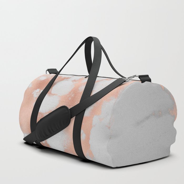 Blush Pink And White Marble Collection Duffle Bag