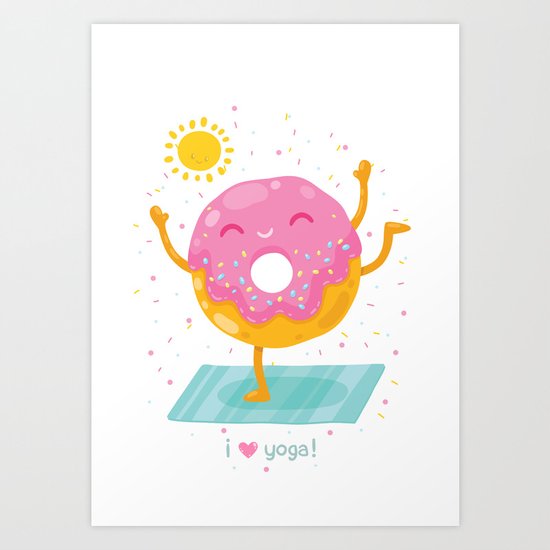 i love yoga Art Print