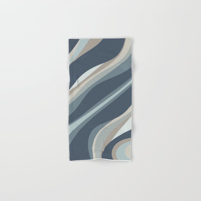 Trippy Dream Minimalist Abstract Pattern 2 in Neutral Blue Gray Tones Hand & Bath Towel