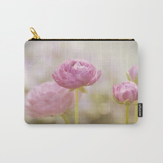 Pink floral Ranunculus flowers in love Carry-All Pouch