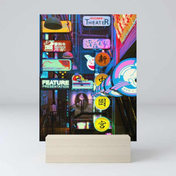 Shanghai Neon Lights Mini Art Print