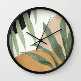 Abstract Art Tropical Leaves 4 Wall Clock