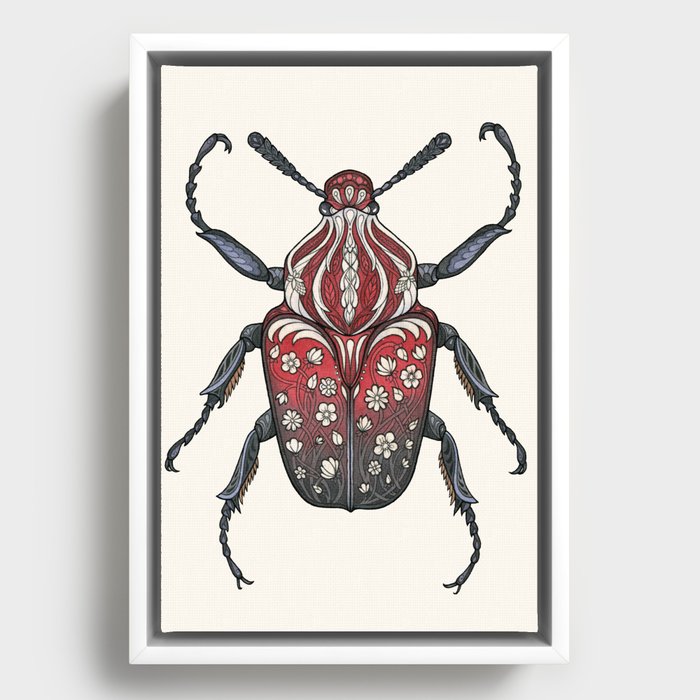 Carnelian Beetle Framed Canvas