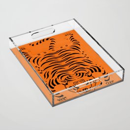 Retro Orange Tiger Acrylic Tray