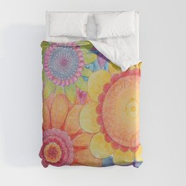 Crayon Garden Duvet Cover