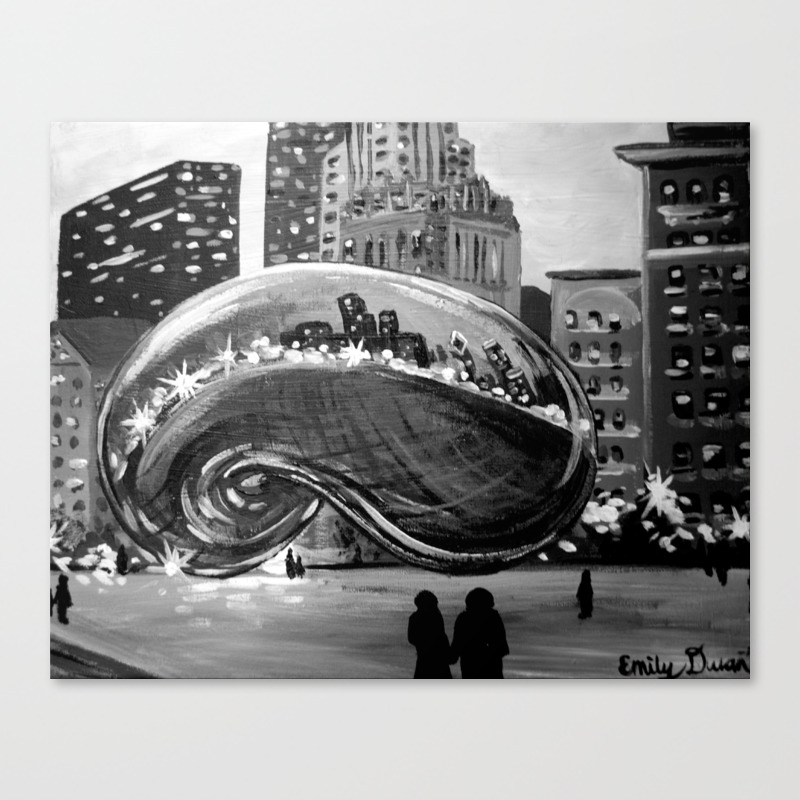 Chicago Bean Painting Canvas Print By Emilydwan Society6