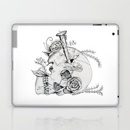 Floral Skull and Tent Peg - Biblical Womanhood Laptop Skin