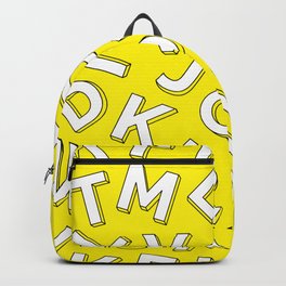 Vector Illustration White Yellow Pattern Children Learning Backpack | Yellow, Typo, Text, Learning, Abc, Typograhpy, Illustration, Letter, Study, Letters 