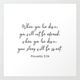 Proverbs 3:24 Art Print