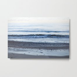 Vibes Metal Print | Calm, Minimal, Blue, Sea, Shore, Coast, Horizon, Scandinavia, Nature, Aqua 