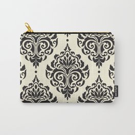 Black and White Damask Carry-All Pouch