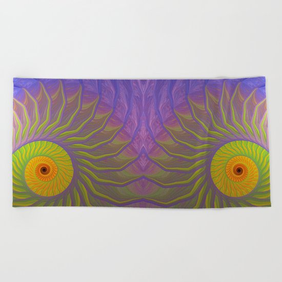 Fantasy Nautilus shell abstract Beach Towel