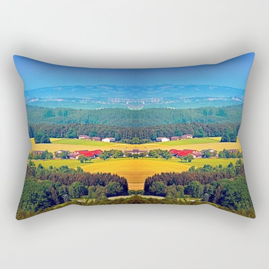 Summer scenery with lots of green and blue Rectangular Pillow