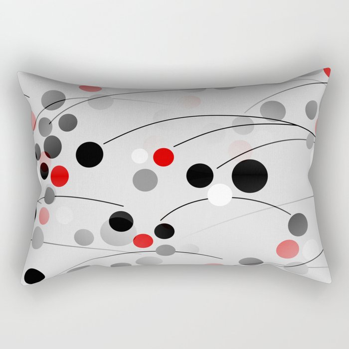 Winterberry - Abstract - Black, Gray, Red, White Rectangular Pillow