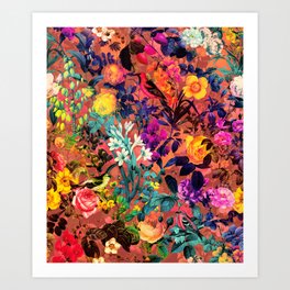 Floral and Birds II Art Print