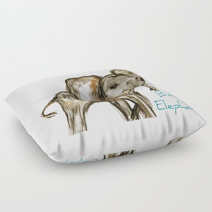 Baby Elephant Blue Floor Pillow
