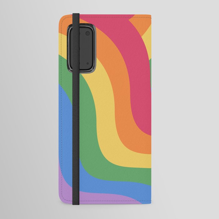 PRIDE Flag Rainbow Retro Swirls III Android Wallet Case