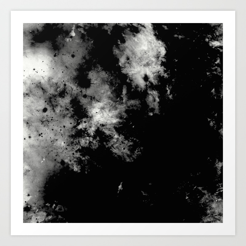 Endless Turmoil Abstract Black And White Painting Art Print By