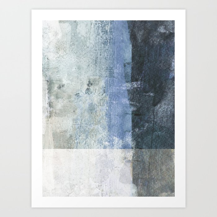 Blue Colorblock Contemporary Abstract Painting Art Print By