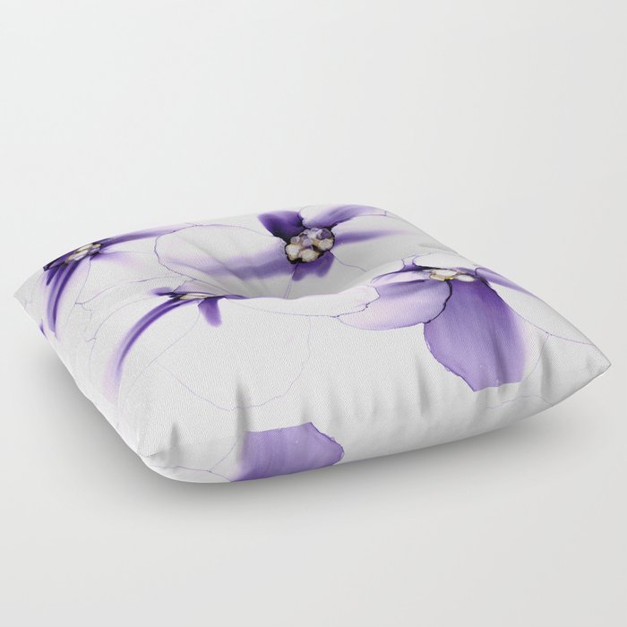 Spring Simplicity Fluid Floral Painting Floor Pillow