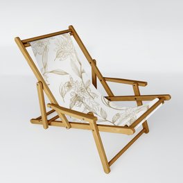 Elegant white gold modern trendy floral Sling Chair