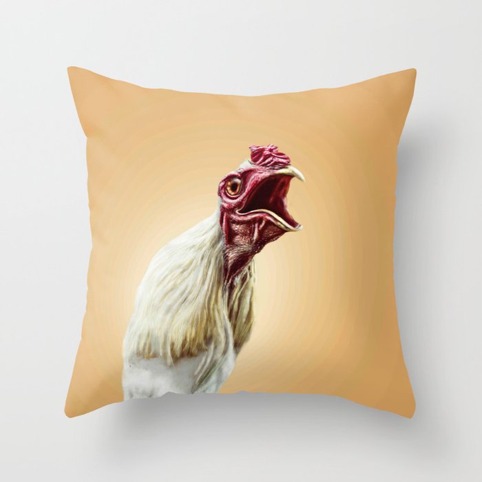 Angry Chicken Selfie Throw Pillow