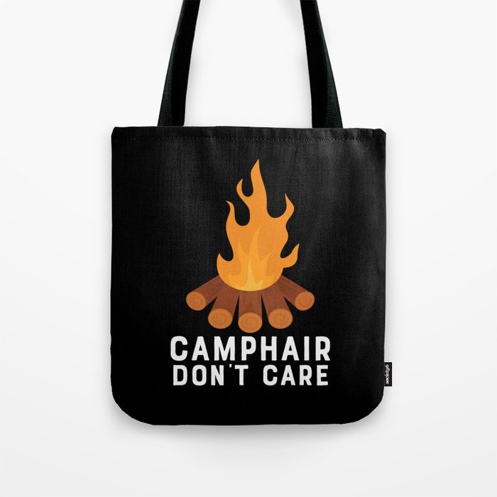 Camphair Don't Care Funny Camping Tote Bag