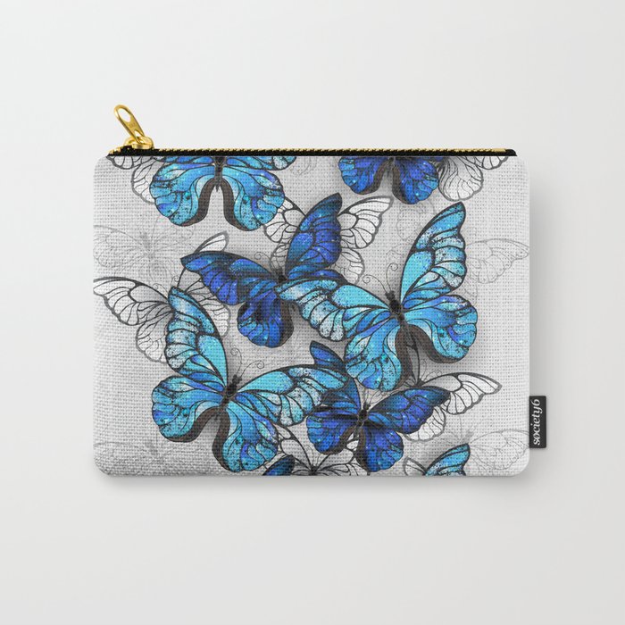 Composition of White and Blue Butterflies Carry-All Pouch