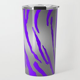 Silver Tiger Stripes Purple Travel Mug