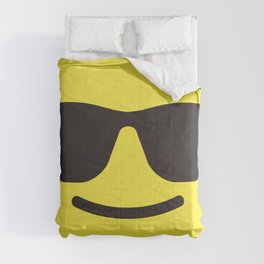 Smiling Sunglasses Face Emoji Comforter